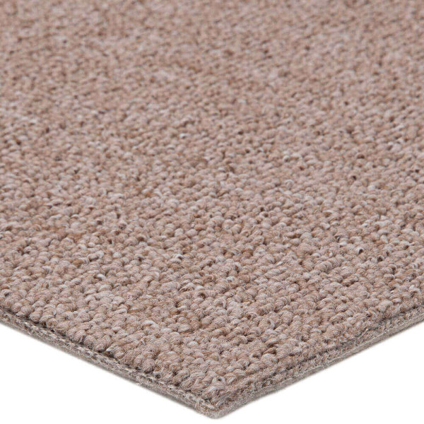 Beige Teppichboden mit Schlingenoberfläche und Vliesrücken, der pflegeleicht ist. Preis beträgt 7,99 € pro Quadratmeter, inkl. MwSt. Verfügbarkeit in Filialen wird angezeigt.